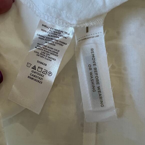 Loft White Eyelet Shift Dress Size 2P - Picture 6 of 7